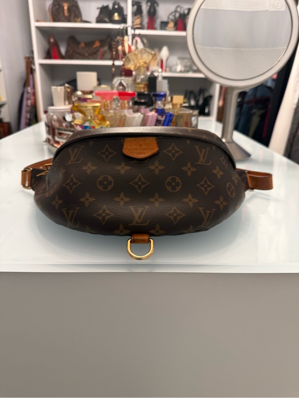 Louis Vuitton Brown Monogram Crossbody Bumbag with Gold Hardware